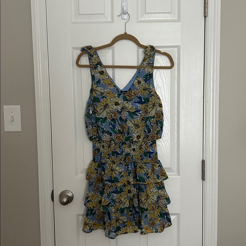 Speechless Blue and Yellow Floral Dress